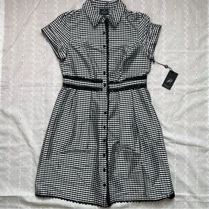 Adrianna Papell Gingham Button-down dress with Collar